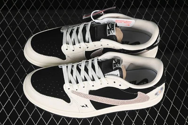All categories Air Jordan Jordan series basketball shoes Air Jordan 1 Low High-end customized low-top sneakers Travis Scott x Fragment Design x Air Jordan 1 Low OG SP AJ1 Joe 1 G-Dragon co-branded black and white chrysanthemum low-top cultural casual sneakers XS2024-047